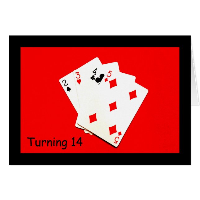 Att vända 14 är en stor affär! hälsningskort (Framsidan Horizontal)