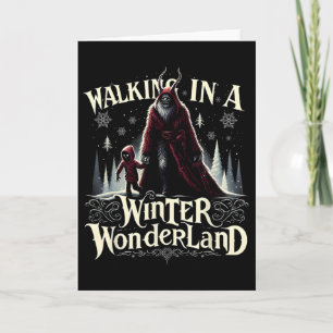 Att vandra i en vintersaga Krampus mörk vinter Kort