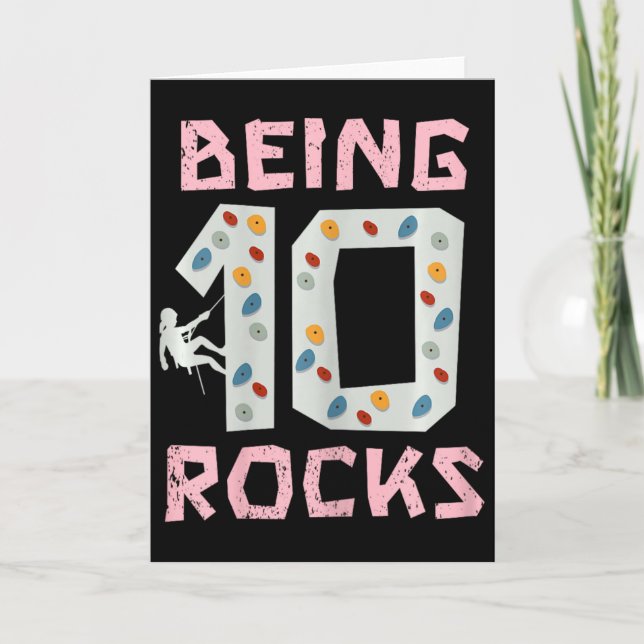 Att vara 10 Rocks Climbing Girl  Kort (Framsida)