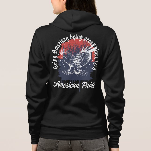 Att vara amerikansk stolt örn t shirt (Baksida)