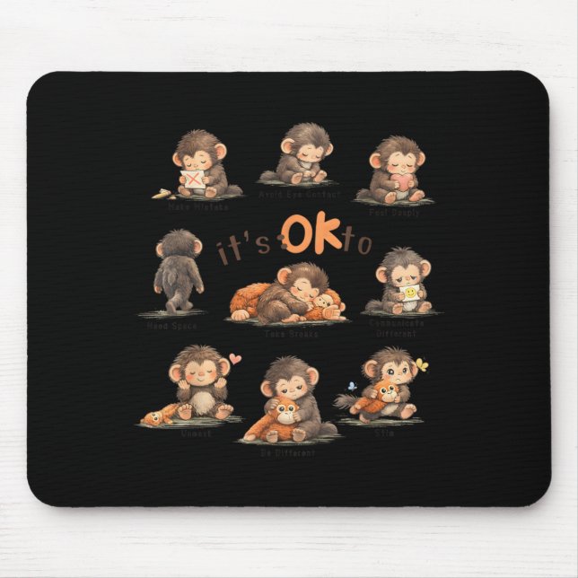 att vara annorlunda Autism Acceptans Baby Monkey P Musmatta (Framsidan)