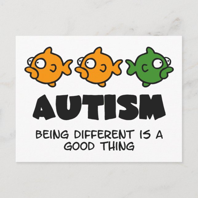 Att vara annorlunda - autismdesign vykort (Framsida)