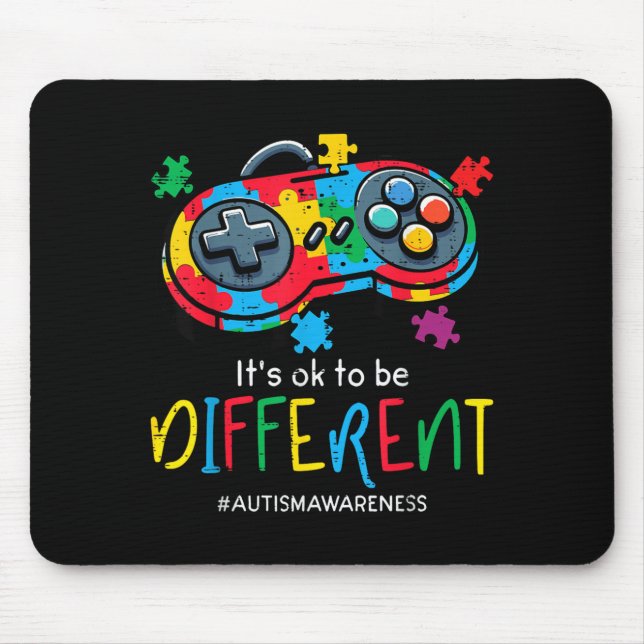 att Vara Annorlunda Spelkontroller Autism Män Pojk Musmatta (Framsidan)
