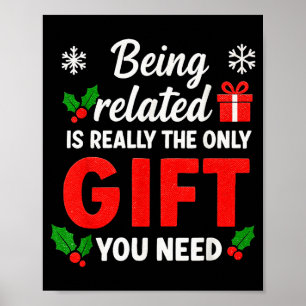 Att Vara Besläktad Med Mig Rolig Jul Familj Xmas N Poster