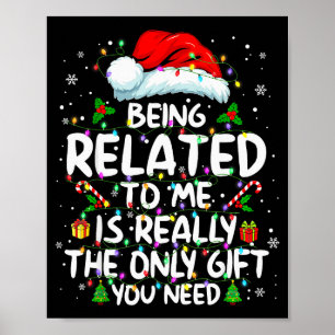 Att Vara Besläktad Med Mig Rolig Jul Familj Xmas N Poster