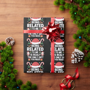Att Vara Besläktad Med Mig Rolig Jul Familj Xmas Presentpapper