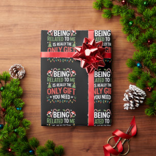 Att Vara Besläktad Med Mig Rolig Jul Familj Xmas Presentpapper