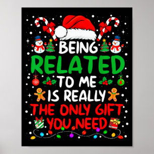 Att Vara Besläktad Med Mig Rolig Jul Familj Xmas T Poster