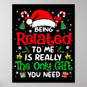 Att Vara Besläktad Med Mig Rolig Jul Familj Xmas T Poster