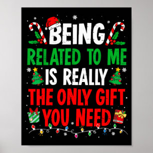 Att Vara Besläktad Med Mig Rolig Jul Familj Xmas T Poster