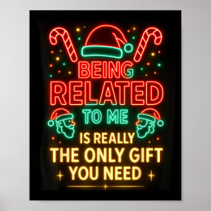 Att Vara Besläktad Med Mig Rolig Jul Familj Xmas T Poster