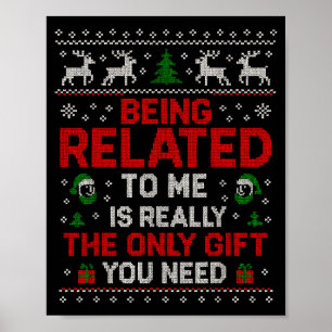 Att Vara Besläktad Med Mig Rolig Jul Familj Xmas T Poster