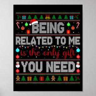 Att Vara Besläktad Med Mig Rolig Jul Familj Xmas T Poster
