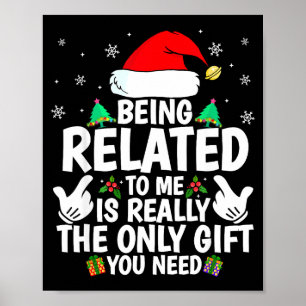 Att Vara Besläktad Med Mig Rolig Jul Familj Xmas T Poster