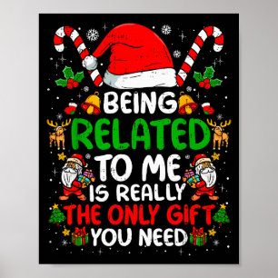 Att Vara Besläktad Med Mig Rolig Jul Familj Xmas T Poster