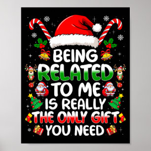 Att Vara Besläktad Med Mig Rolig Jul Familj Xmas T Poster