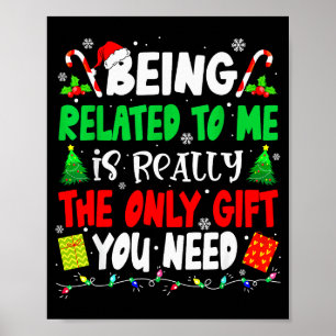 Att Vara Besläktad Med Mig Rolig Jul Familj Xmas T Poster