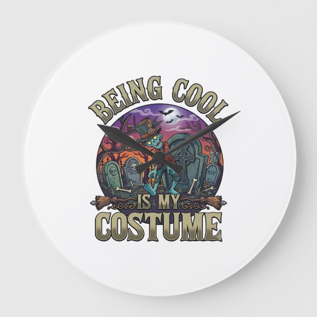 Att vara cool är kostym Halloween Zombie kyrkogård Stor Klocka (Framsida)