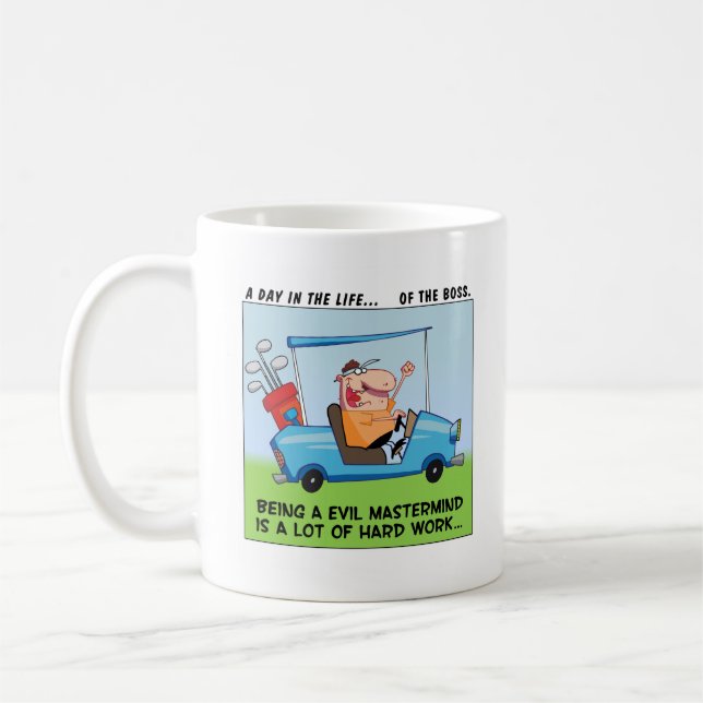 Att vara den stora chefen är hårt arbete kaffemugg (Vänster)