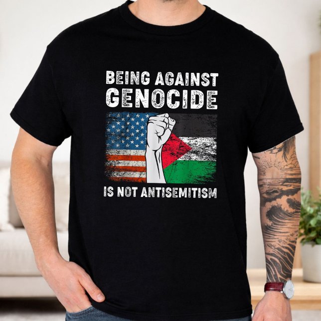 Att vara emot folkmord är inte antisemitism t shirt (Skapare uppladdad)