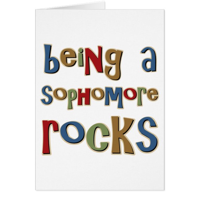 Att vara en andraårsstuderande vaggar hälsningskort (Framsidan)