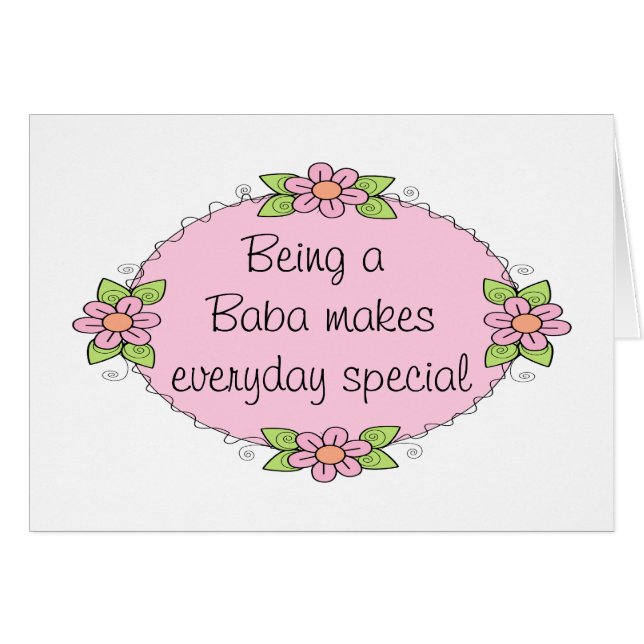 Att vara en Baba gör dagliga Speciall Hälsningskort (Framsidan Horizontal)