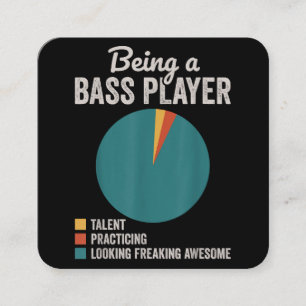Att vara en bassimusiker Funny Bass Guitar Player Fyrkantigt Visitkort