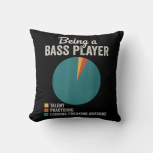 Att vara en bassimusiker Funny Bass Guitar Player Kudde