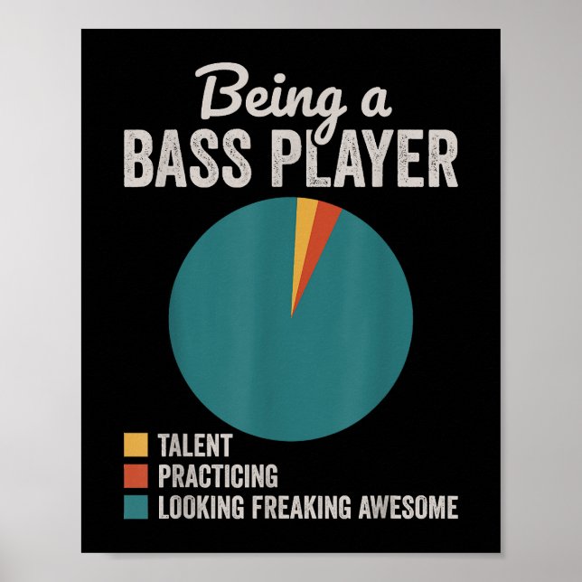 Att vara en bassimusiker Funny Bass Guitar Player Poster (Framsidan)