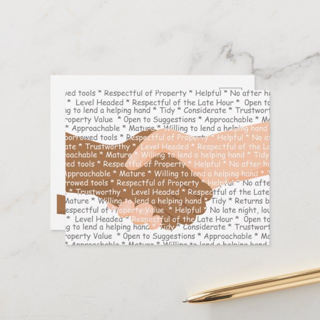 Att vara en Bra granne Vykort (Fram/Back In Situ)