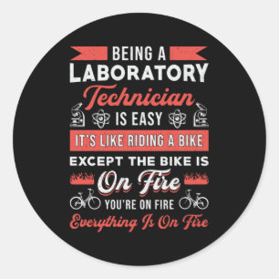 Att vara en laboratorieteknisk vetenskapsman, lab runt klistermärke