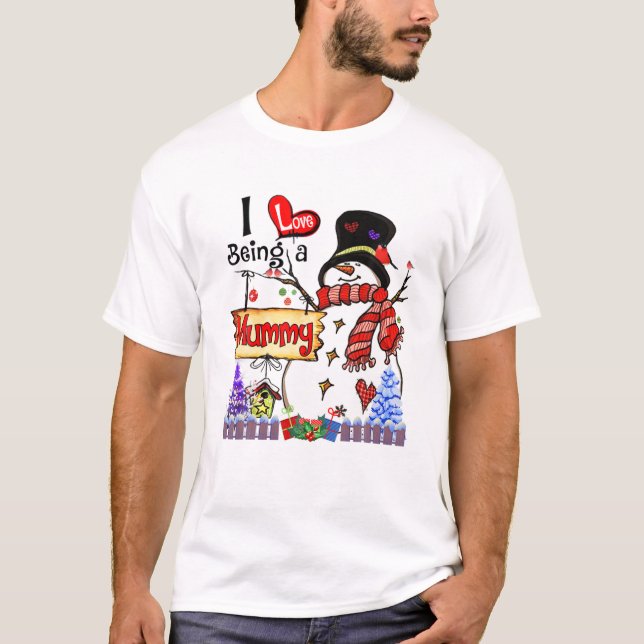 Att vara en mamma Snögubbe T Shirt (Framsida)