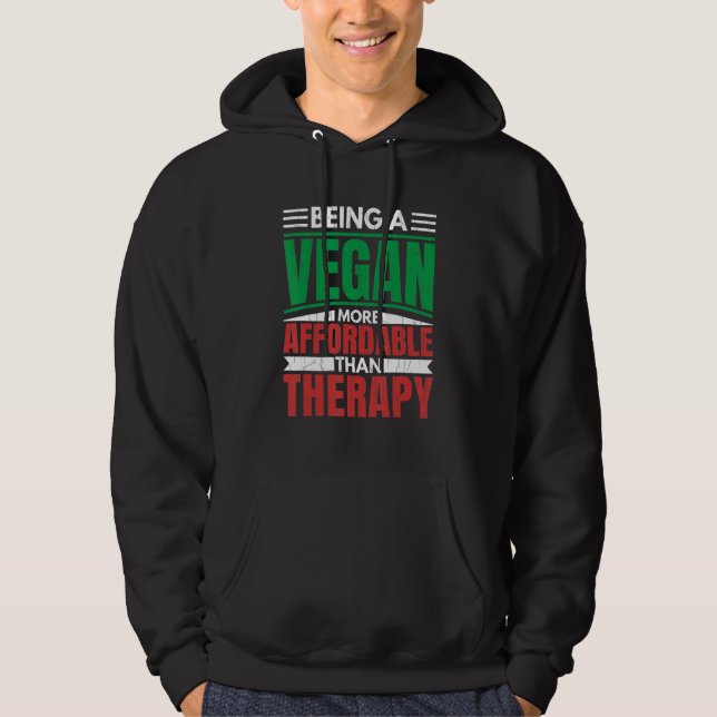 Att vara en Vegan är en terapi för vegetabiliska g Hoodie (Framsida)