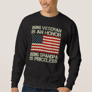 Att vara en veteran är en ära att vara farfar är e lång ärmad tröja
