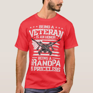 Att vara en veteran är en ära att vara farfar är e t shirt