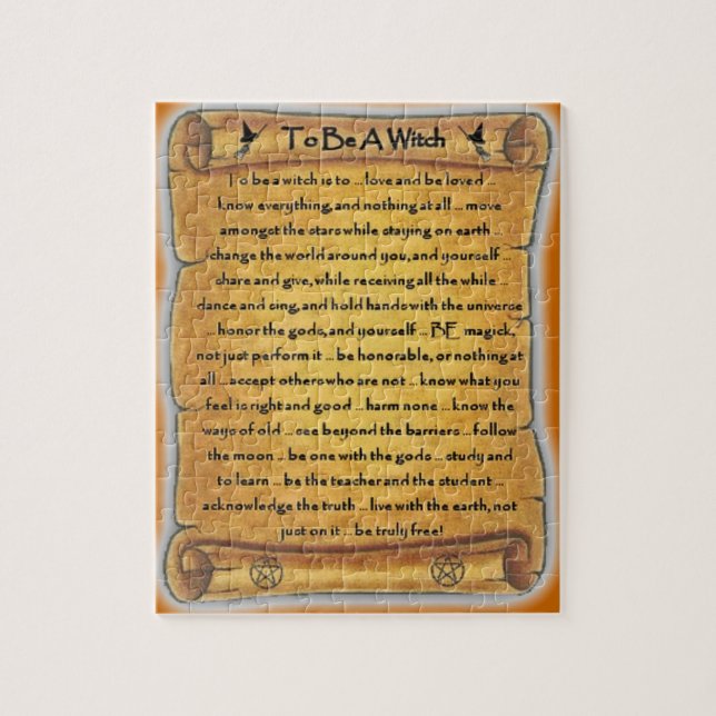 Att vara ett "Witch Pagan Puzzle" Pussel (Vertikal)