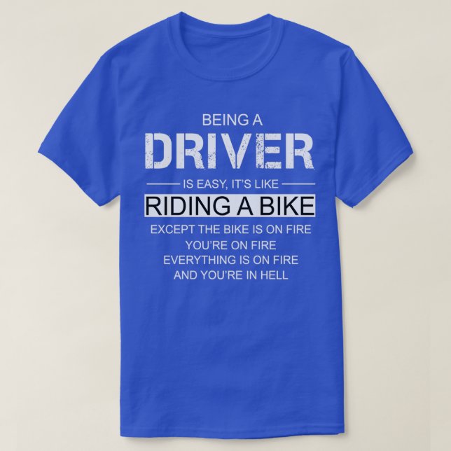 Att vara förare är som att rida en bike t shirt (Design framsida)