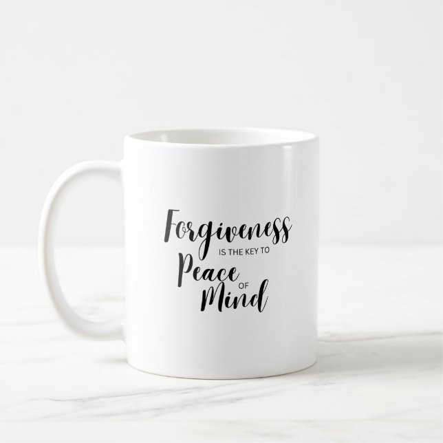 Att vara förlåten är nyckel för sinnesfrid kaffemugg (Vänster)