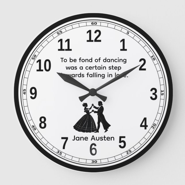 Att vara förtjust i att dansa Jane Austen Quote Stor Klocka (Framsida)