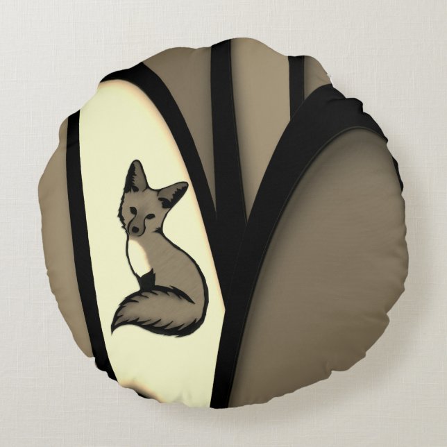 Att vara Foxy Rund Kudde (Baksidan)