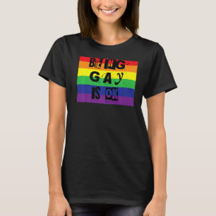 Att vara Gay är okej Gay pride Regbow Ord T Shirt