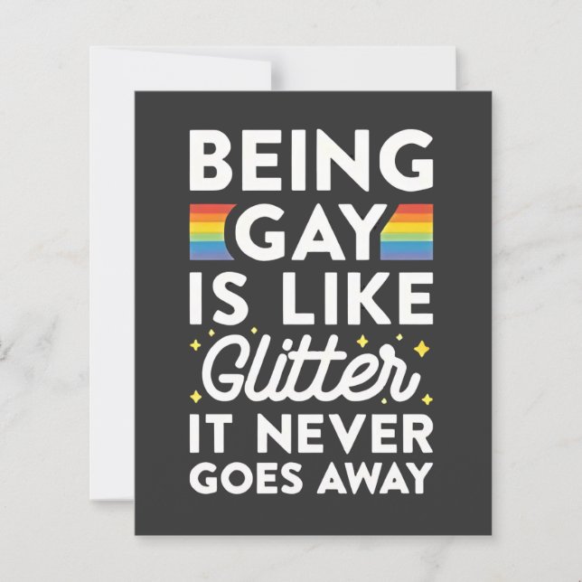 Att vara gay är som glitter det försvinner aldrig (Framsida)