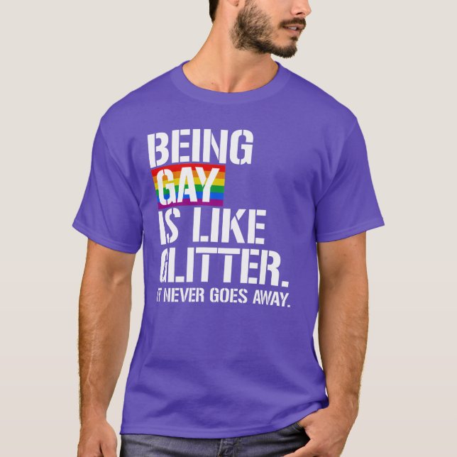 Att vara gay är som Glitter T Shirt (Framsida)