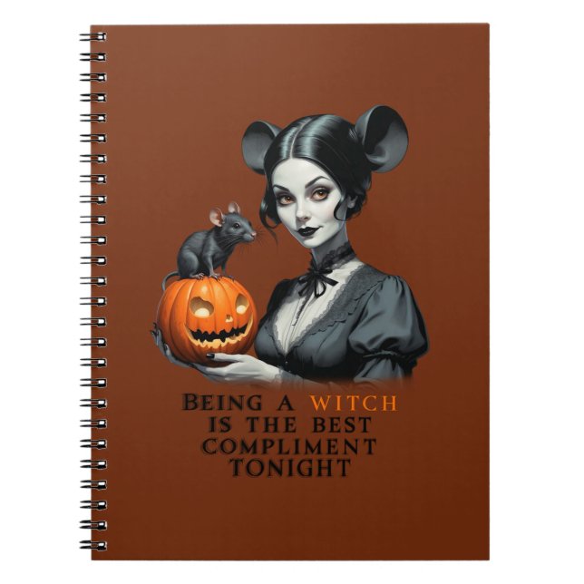Att vara häxa är den bästa komplimangen i kväll. anteckningsbok (Framsidan)