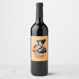 Att vara häxa är den bästa komplimangen i kväll. vinflaska etikett