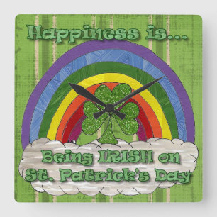 Att vara irländare på St patrick's day Fyrkantig Klocka