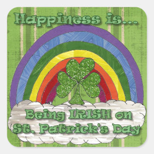 Att vara irländare på St patrick's day Fyrkantigt Klistermärke