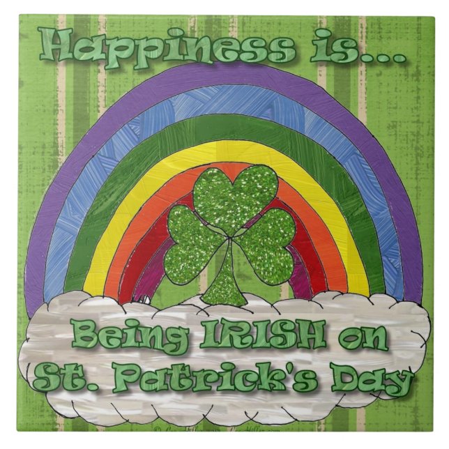 Att vara irländsk på St Patricks dag keramisk plat Kakelplatta (Framsidan)
