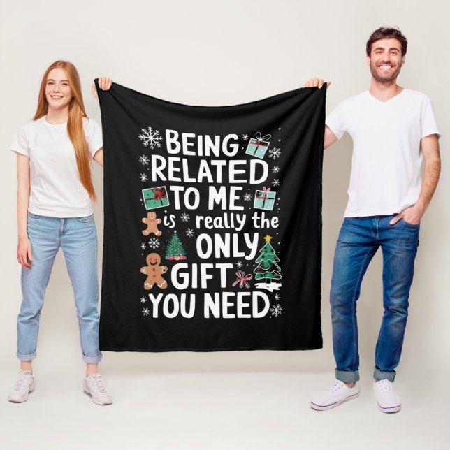 Att vara knuten till mig julfamilj Julafton Gift Fleecefilt (På plats)