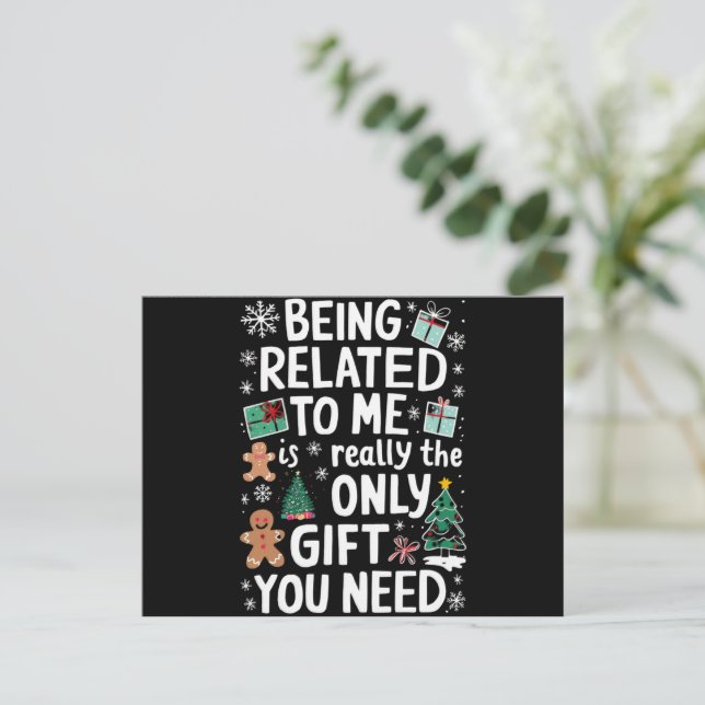 Att vara knuten till mig julfamilj Julafton Gift Helg Vykort (Stående Fram)